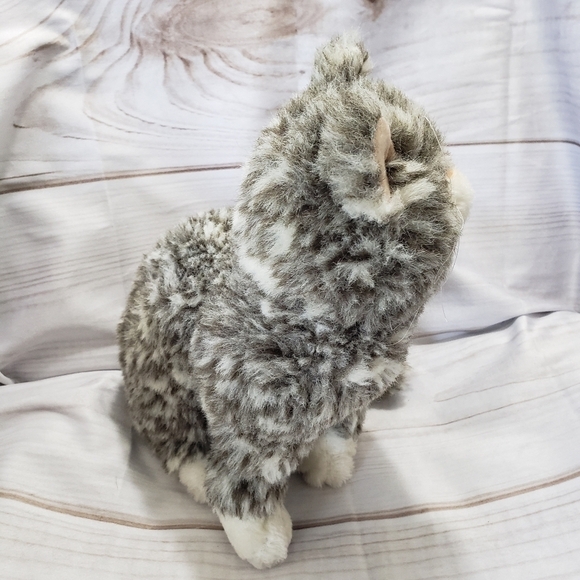 Vintage Royal Plush Gray White Marled Spotted Kitty Cat Plush 12 Inch Stuffed - Picture 3 of 10